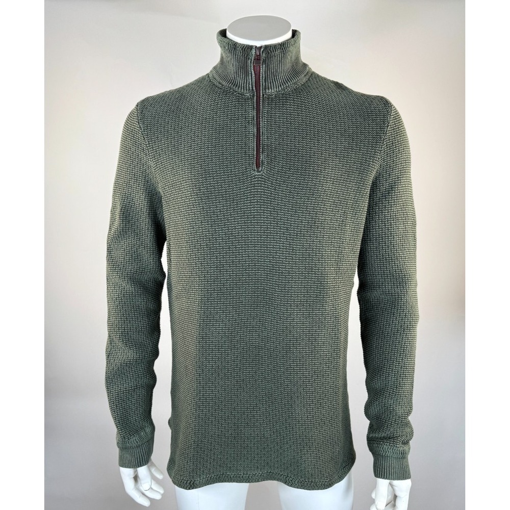 Carbon2Cobalt 1/4 Zip Fisherman Pullover Mens M EUC Long Sleeve Cotton Sweater